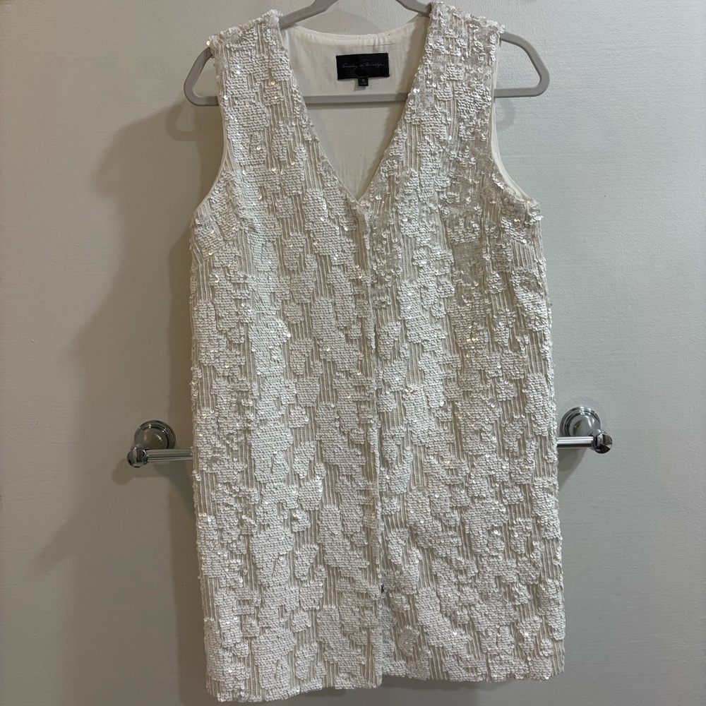 Anthropologie Sequin Vest Dress XS